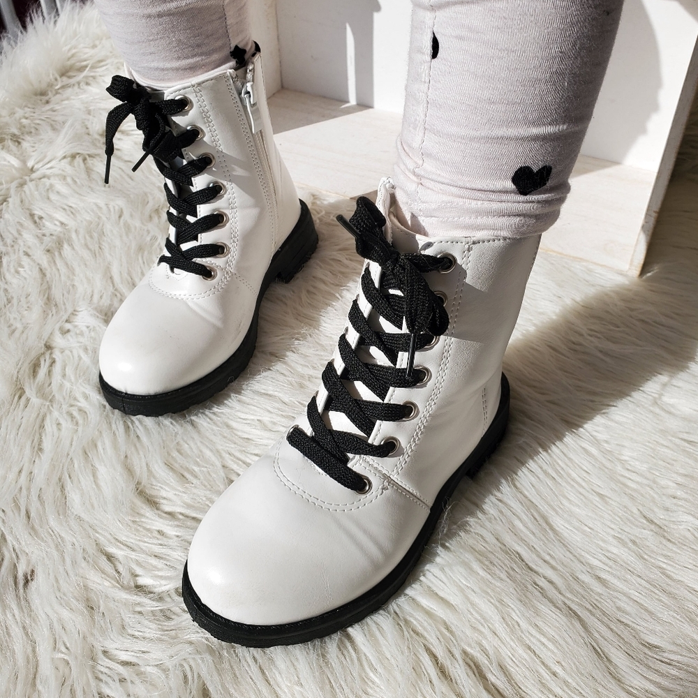 White Combat Boots - Picture 2 of 3